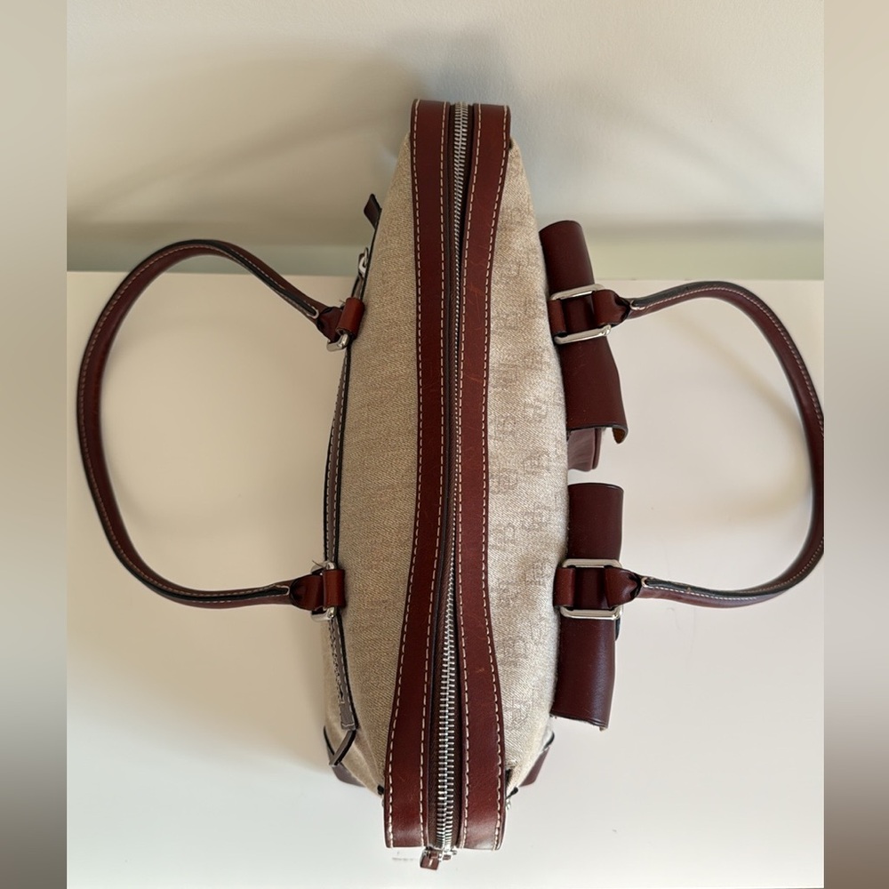 Dooney & Bourke Signature Anniversary Pocket Tote Saddle Brown Leather Handbag - Picture 8 of 16